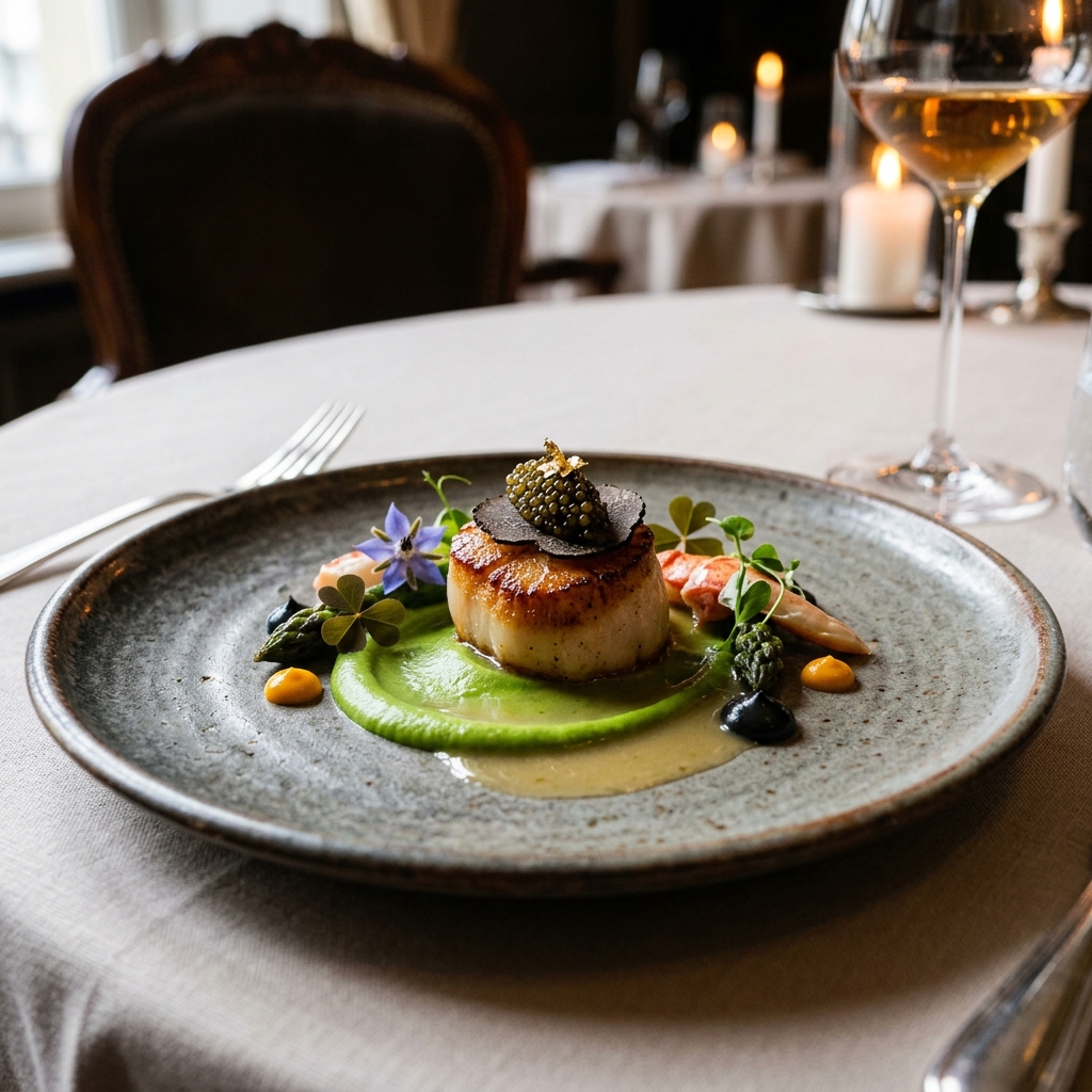 Michelin-star seafood dish