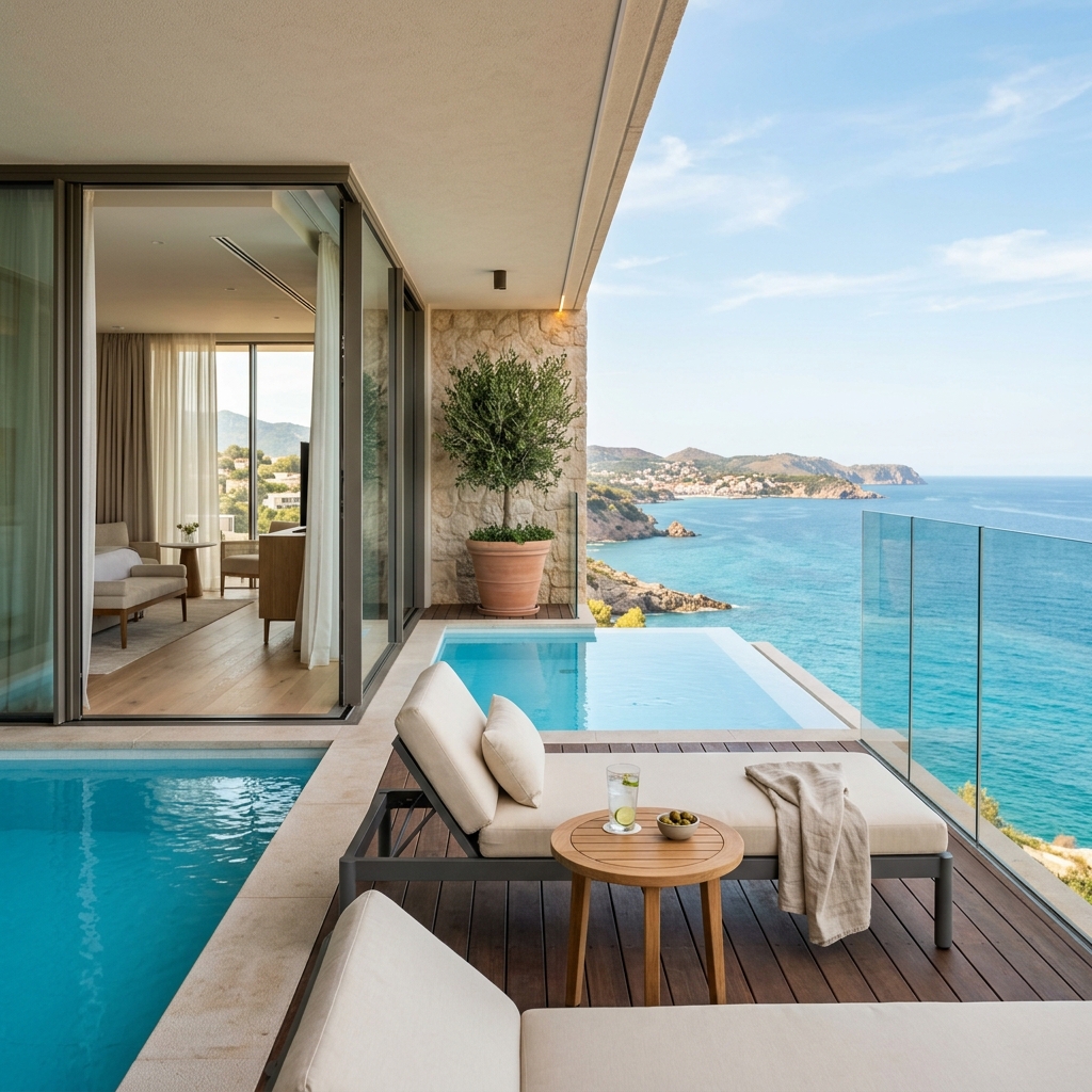 Private suite balcony with plunge pool